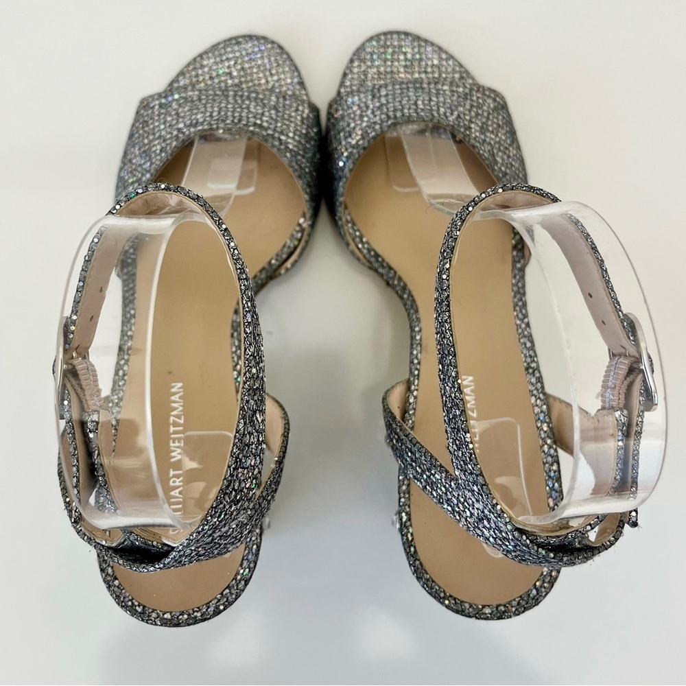 STUART WEITZMAN Alshn Crystal Embellished Block Heel Sandal in Aurora - Picture 8 of 16